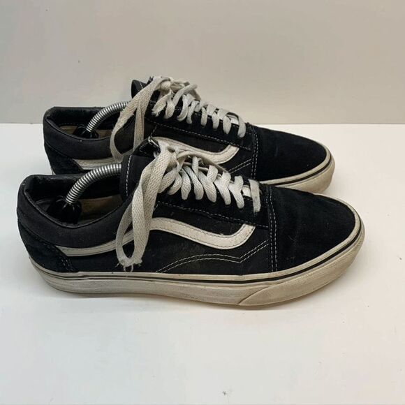 Vans Off The‎ Wall Old Skool Men's Size 7.5 Women’s 9 Black White Canvas Suede - Picture 1 of 9